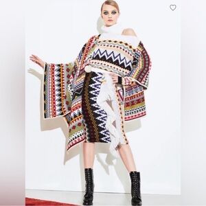 Alice+Olivia Leora Fairisle Turtle Neck Wool Sweater Size XS